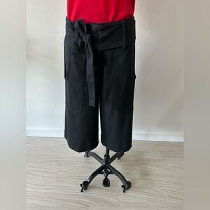 FRENCH CONNECTION Chic Black Wool Culottes with tie detail